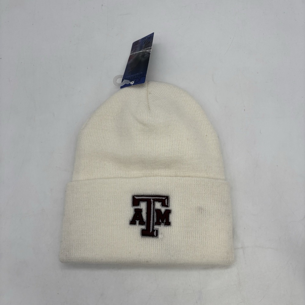 Texas A&M Aggies Beanie Knit Skull Cap Hat Campus Store White One Size OS